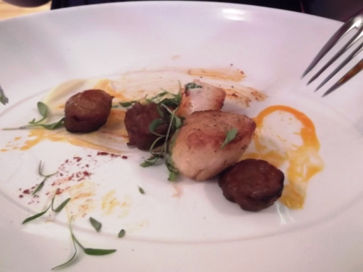 Scallops with chorizo at Deanes, Belfast