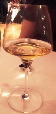 Glass of sauternes at Deanes, Belfast
