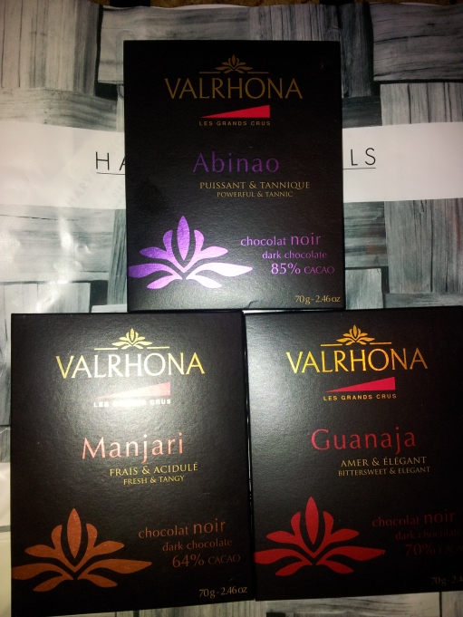 Valrhona Guanaja, Manjari and Albinao chocolate bars